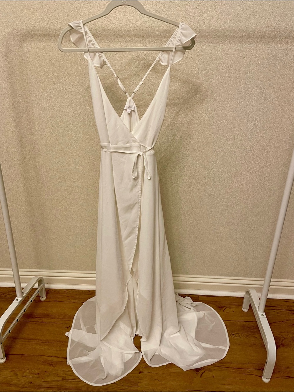 Lulus White High-Low Wrap Maxi Dress with Tie Waist
